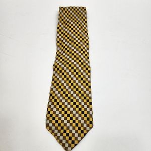 Vintage Tongue Tied Tom McLellon Multicolor Diamond Check Pure Silk Men's Tie